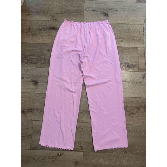 SKIMS Pointelle Logo Pant Pink Size 4X Pull On NWT Style BO-STR-3035 - Picture 2 of 3